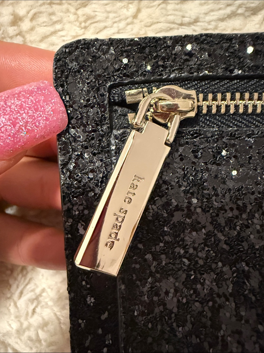 Kate Spade Odette Glitter Large Slim Bifold Wallet - Picture 4 of 13